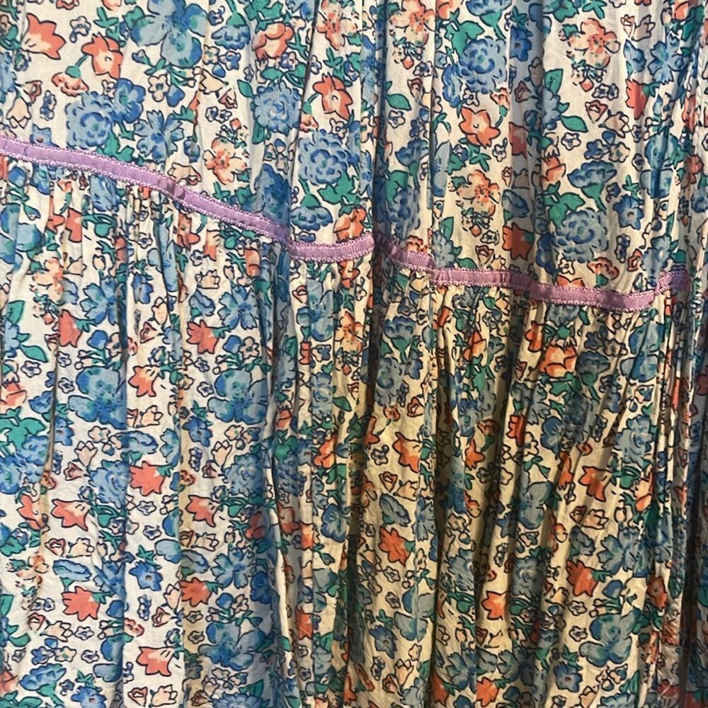 Free People Molly Jo Midi Dress Blue Floral - Picture 8 of 10